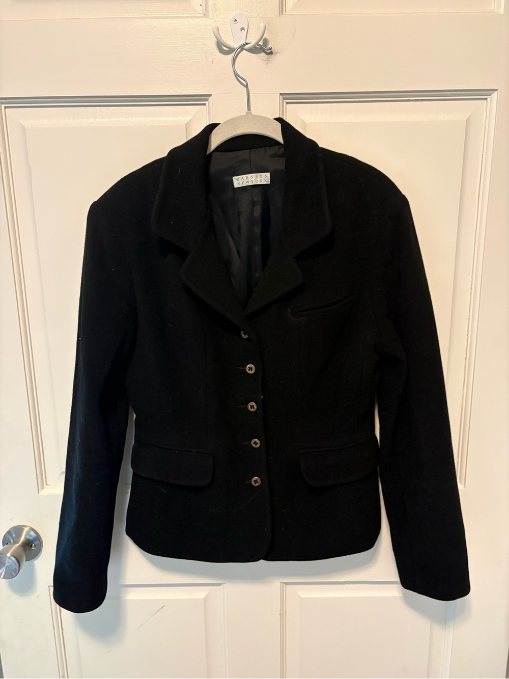 Barneys New York black vintage wool blend women’s classic blazer jacket s small